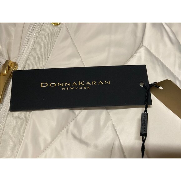 Donna Karan Diamond Quilted Hooded Puffer Long Coat Jacket Medium New with Tag - Picture 3 of 4